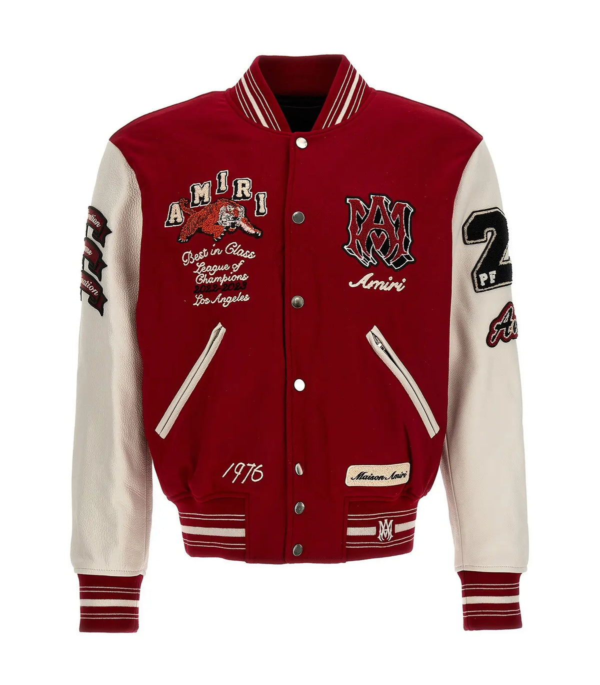 AMIRI Vintage Patch Leather Varsity Jacket