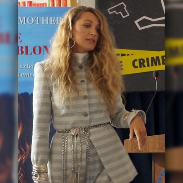 Blake Lively Another Simple Favor Striped Coat
