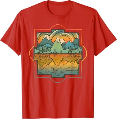 Colorful Lake Reflection T-Shirt - jnjjackets