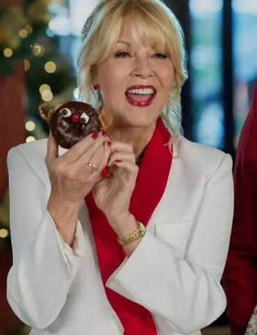 Ms. Christmas Comes To Town Barbara Niven White Blazer - JnJ Jackets