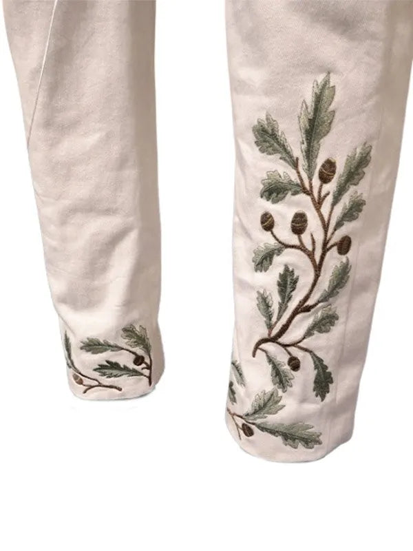 Barry Keoghan Leaf Embroidery  White Jacket