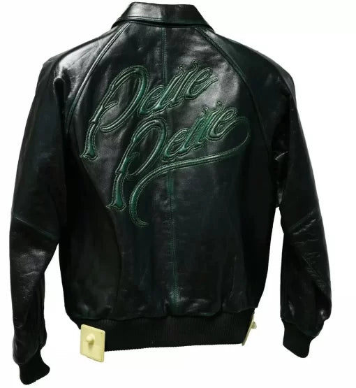 White, Black & Green Pelle Pelle Leather Jacket