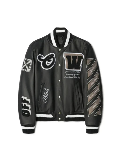 Black Off White Varsity Jacket