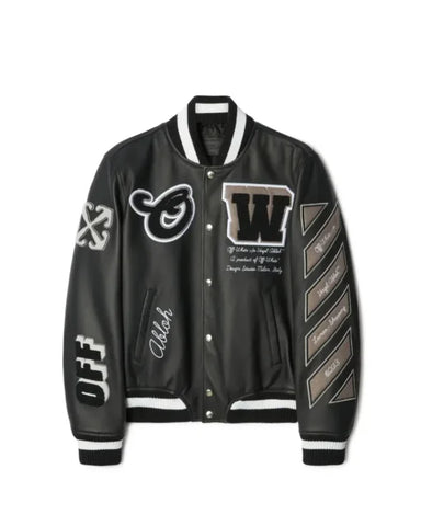 Black Off White Varsity Jacket