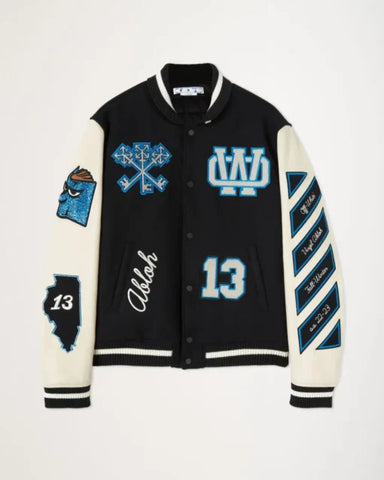 Black Off White Varsity Jacket