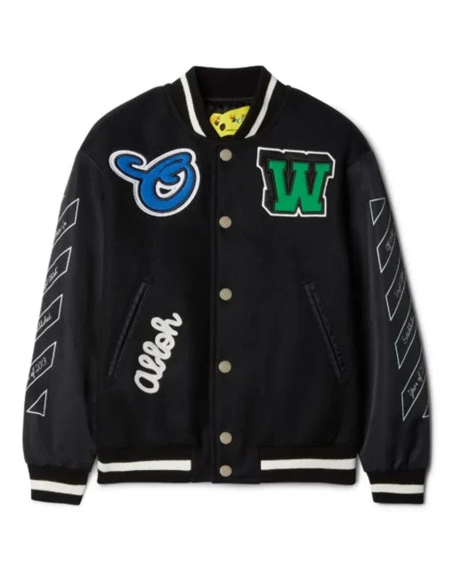 Black Off White Varsity Jacket