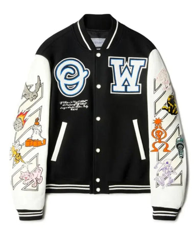 Black Off White Varsity Jacket