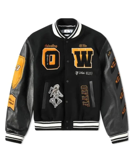 Black Off White Varsity Jacket