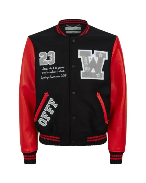 Black Off White Varsity Jacket