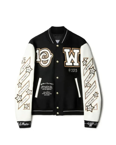 Black Off White Varsity Jacket