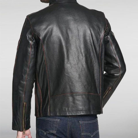 Black Rivet Leather Jacket - JnJ Jackets