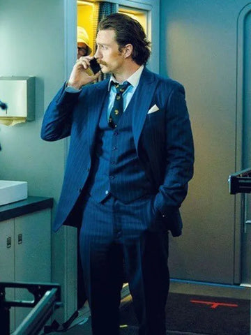 Tangerine Bullet Train Blue Suit