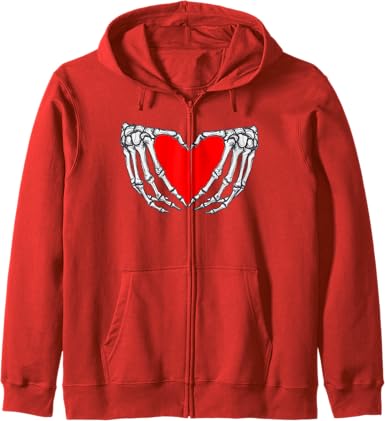 Skeleton Heart Hand Love Valentines Day Hoodie