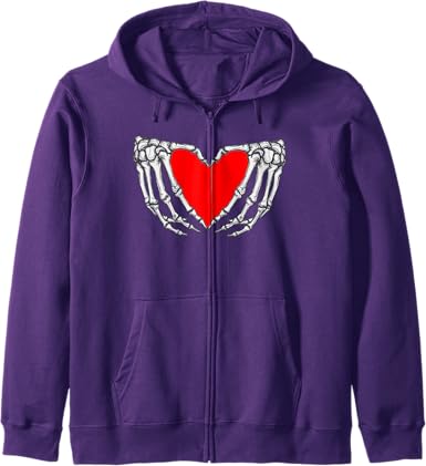 Skeleton Heart Hand Love Valentines Day Hoodie