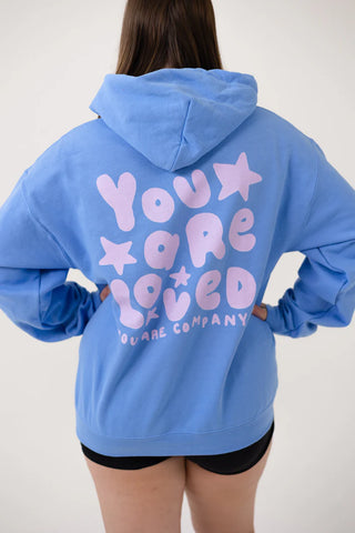 You Are Loved Violet Bubble Hoodie