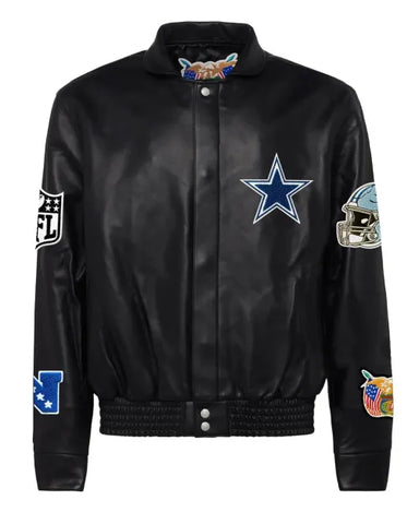 Jeff Hamilton Dallas Cowboys Full Black Leather Jacket