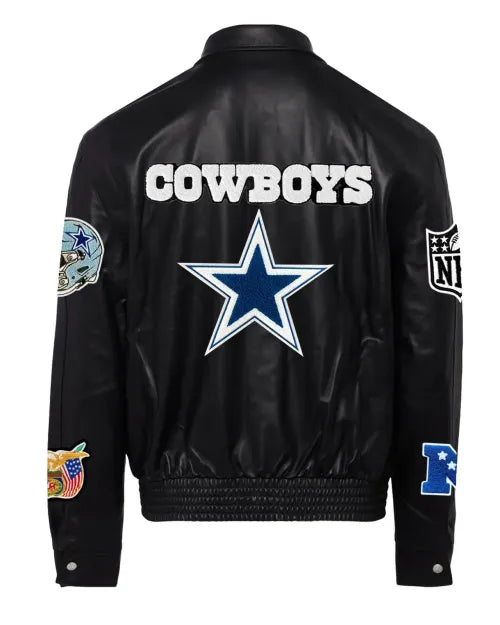 Jeff Hamilton Dallas Cowboys Full Black Leather Jacket