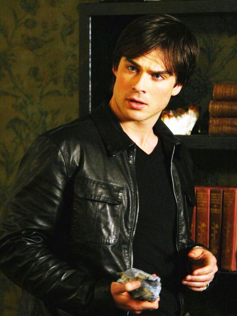 Vampire Diaries Damon Salvatore Leather Jacket - jnjjackets