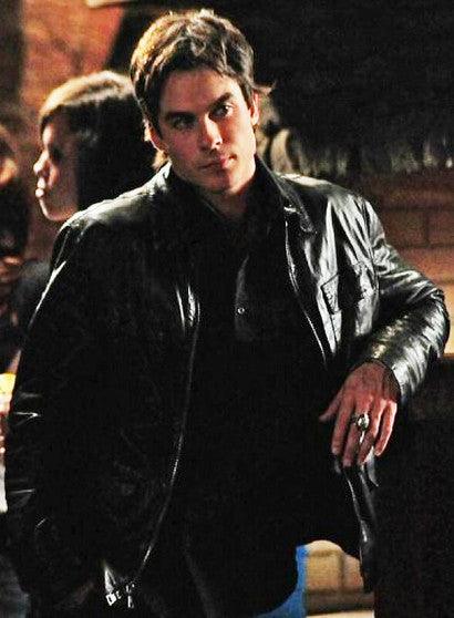 Vampire Diaries Damon Salvatore Leather Jacket - jnjjackets