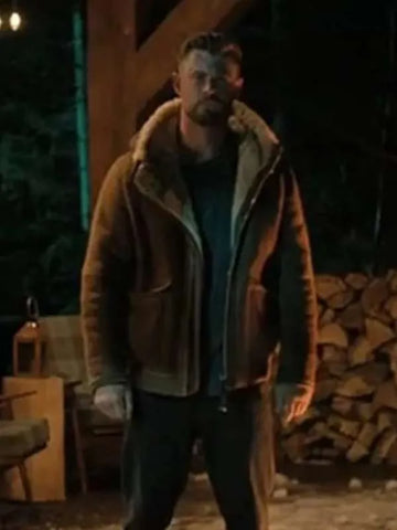 Chris Hemsworth Extraction 2 Shearling Suede Jacket