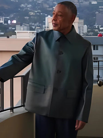 The Electric State Giancarlo Esposito Green Leather Jacket - jnjjackets