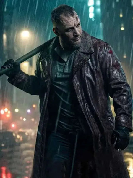 Tom Hardy Havoc 2025 Brown Leather Coat