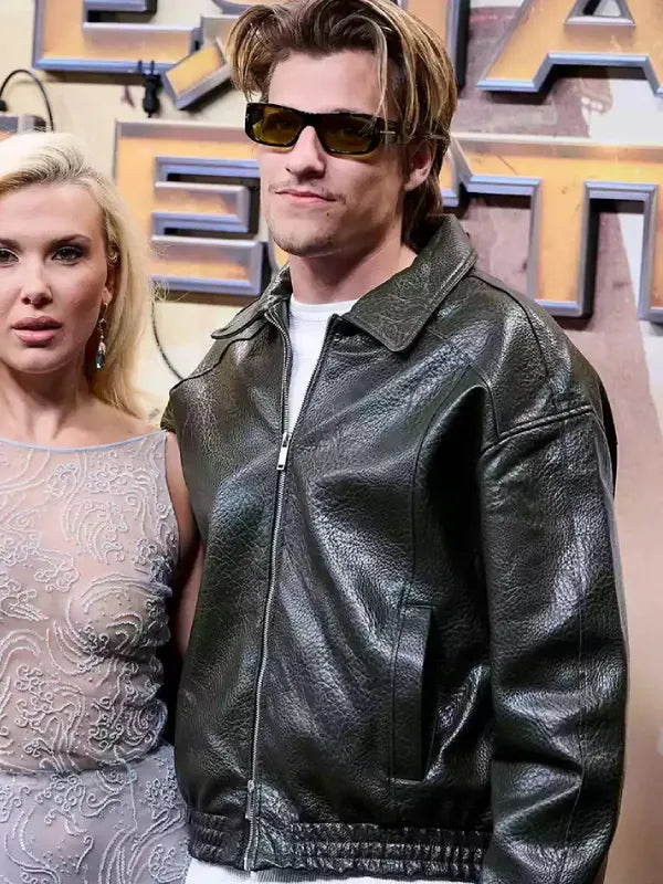 The Electric State Jake Bongiovi Green Leather Jacket