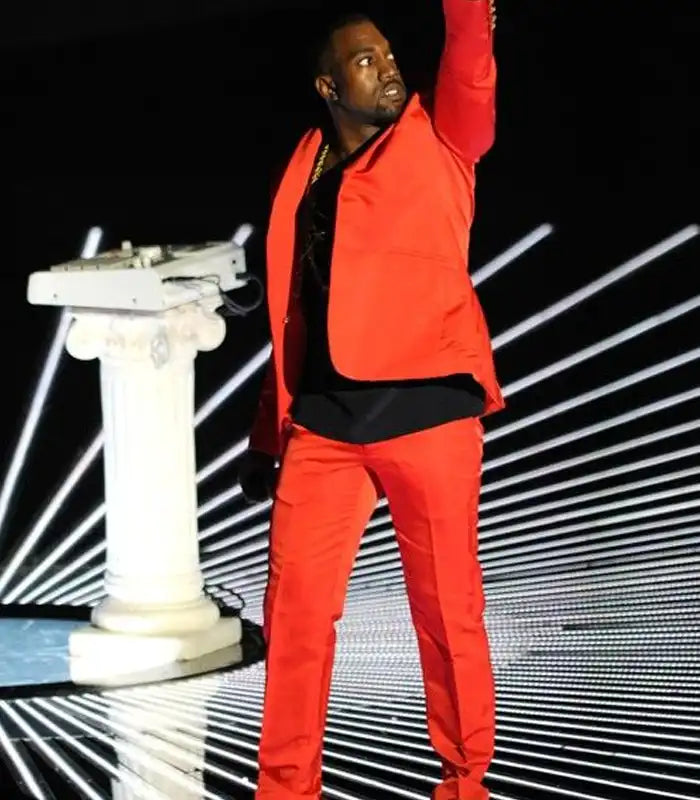 Kanye West Red Suit