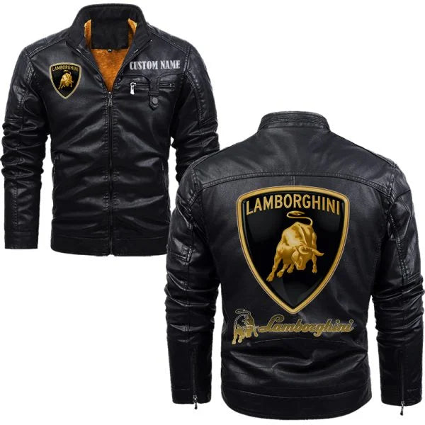 Lamborghini Black Leather Jacket - JnJ Jackets