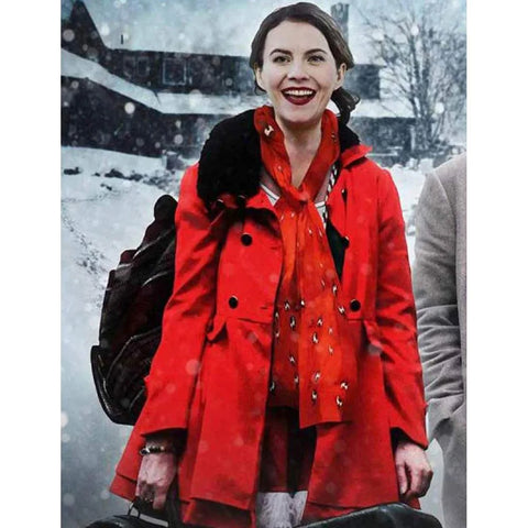 Jen Lost At Christmas Natalie Clark Red Coat - JnJ Jackets