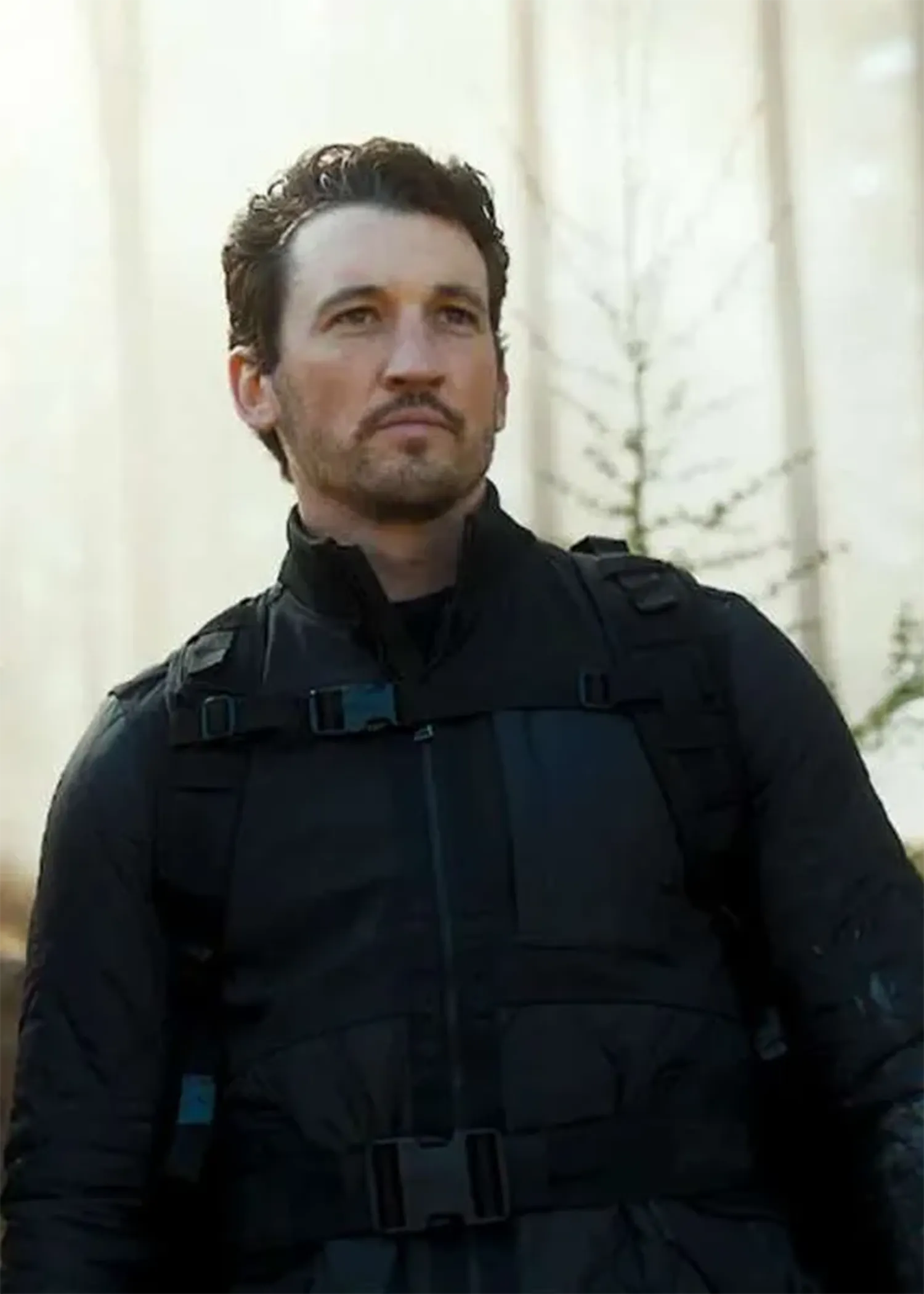 Miles Teller The Gorge Black Quilted Parachute Jacket