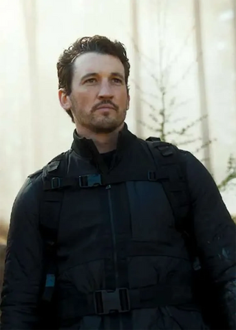 Miles Teller The Gorge Black Quilted Parachute Jacket