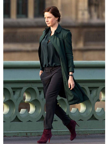 Rebecca Ferguson Mission Impossible 5 Green Trench Coat - jnjjackets