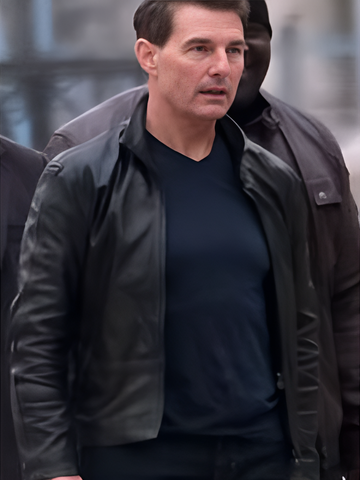 Tom Cruise Mission Impossible 7 Black Leather Jacket - jnjjackets