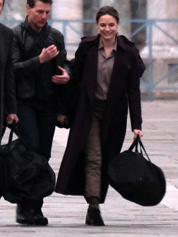 Rebecca Ferguson Mission Impossible 7 Wool Trench Coat - jnjjackets