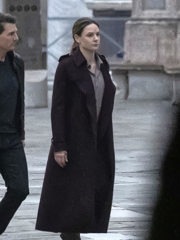 Rebecca Ferguson Mission Impossible 7 Wool Trench Coat - jnjjackets