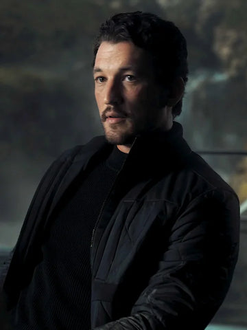 Miles Teller The Gorge Black Quilted Parachute Jacket