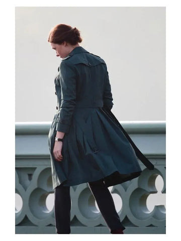 Rebecca Ferguson Mission Impossible 5 Green Trench Coat - jnjjackets