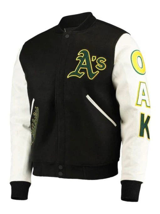 Oakland Athletics Black and White Varsity Jacket