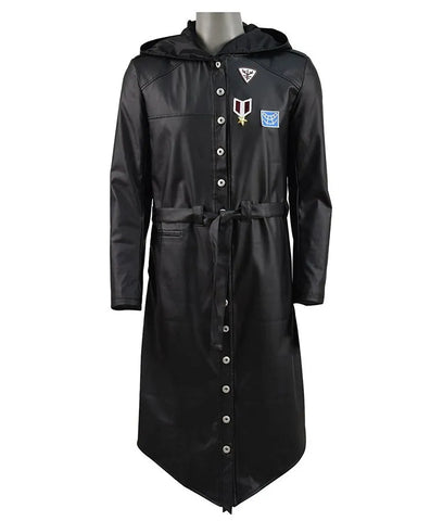 PUBG Leather Hooded Trench Coat - JnJ Jackets