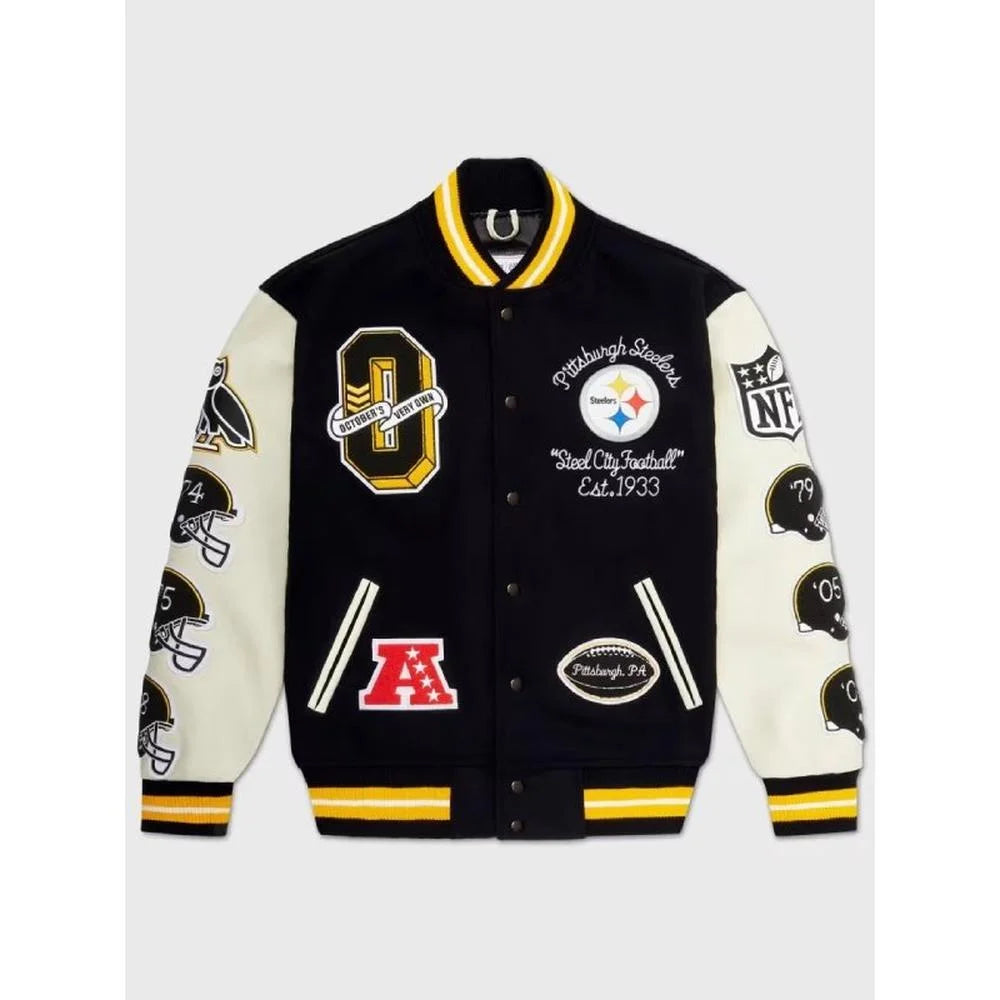 Pittsburgh Steelers Snoop Dogg OVO Varsity Jacket