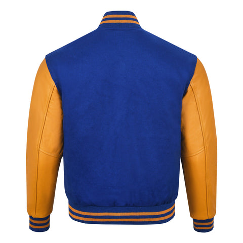 Black & Blue Letterman Jacket Yellow Sleeves