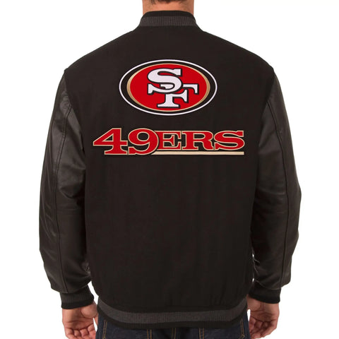 San Francisco 49ers Football Wool & Leather Varsity Jacket