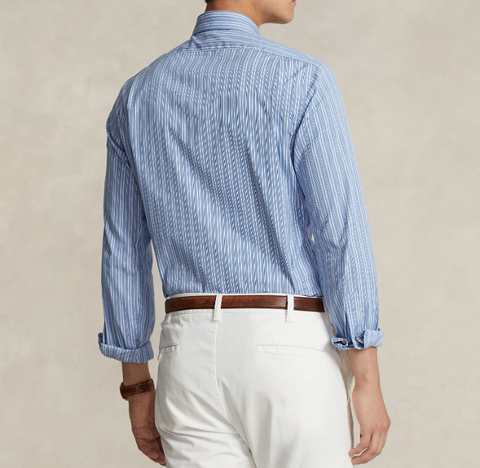Custom Fit Striped Dobby Shirt – Tailored Elegance & Comfort - jnjjackets