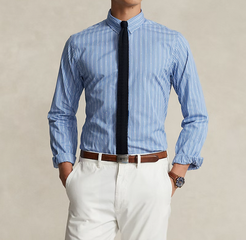 Custom Fit Striped Dobby Shirt – Tailored Elegance & Comfort - jnjjackets