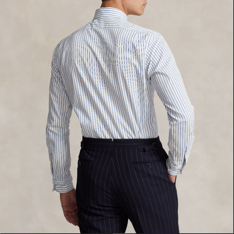 Custom Fit Striped Poplin Shirt – Crisp, Lightweight & Tailored