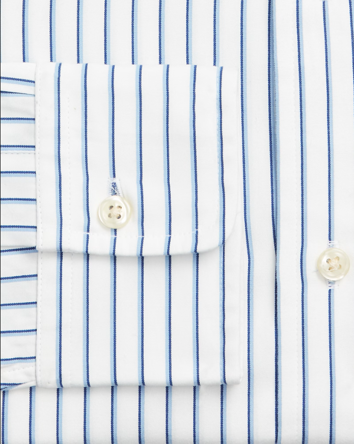Custom Fit Striped Poplin Shirt – Crisp, Lightweight & Tailored