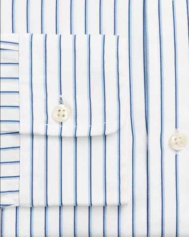 Custom Fit Striped Poplin Shirt – Crisp, Lightweight & Tailored