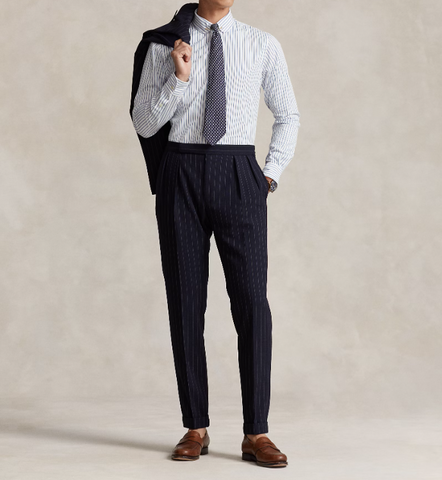 Custom Fit Striped Poplin Shirt – Crisp, Lightweight & Tailored