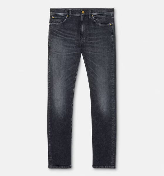 Embroidered Medusa Slim-Fit Jeans